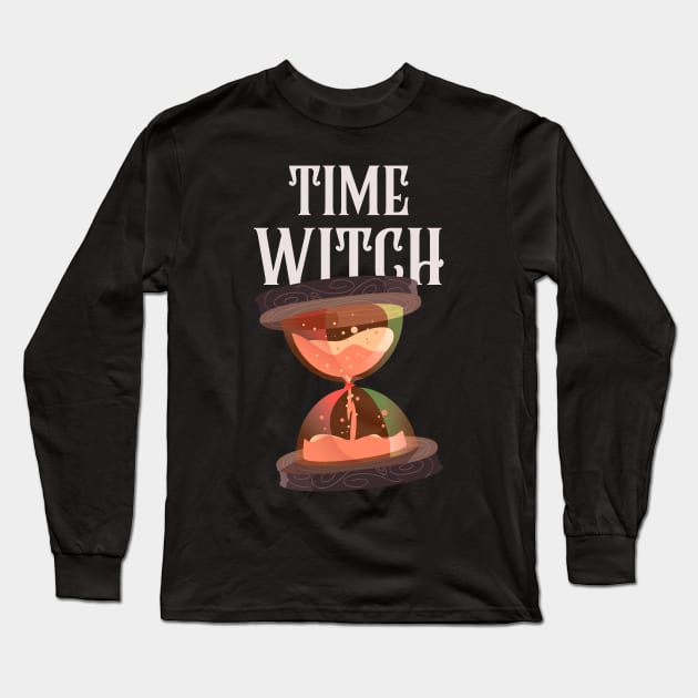 Time Witch Pagan Witchcraft Wicca Paganism Wiccan Occult Long Sleeve T-Shirt by BitterBaubles